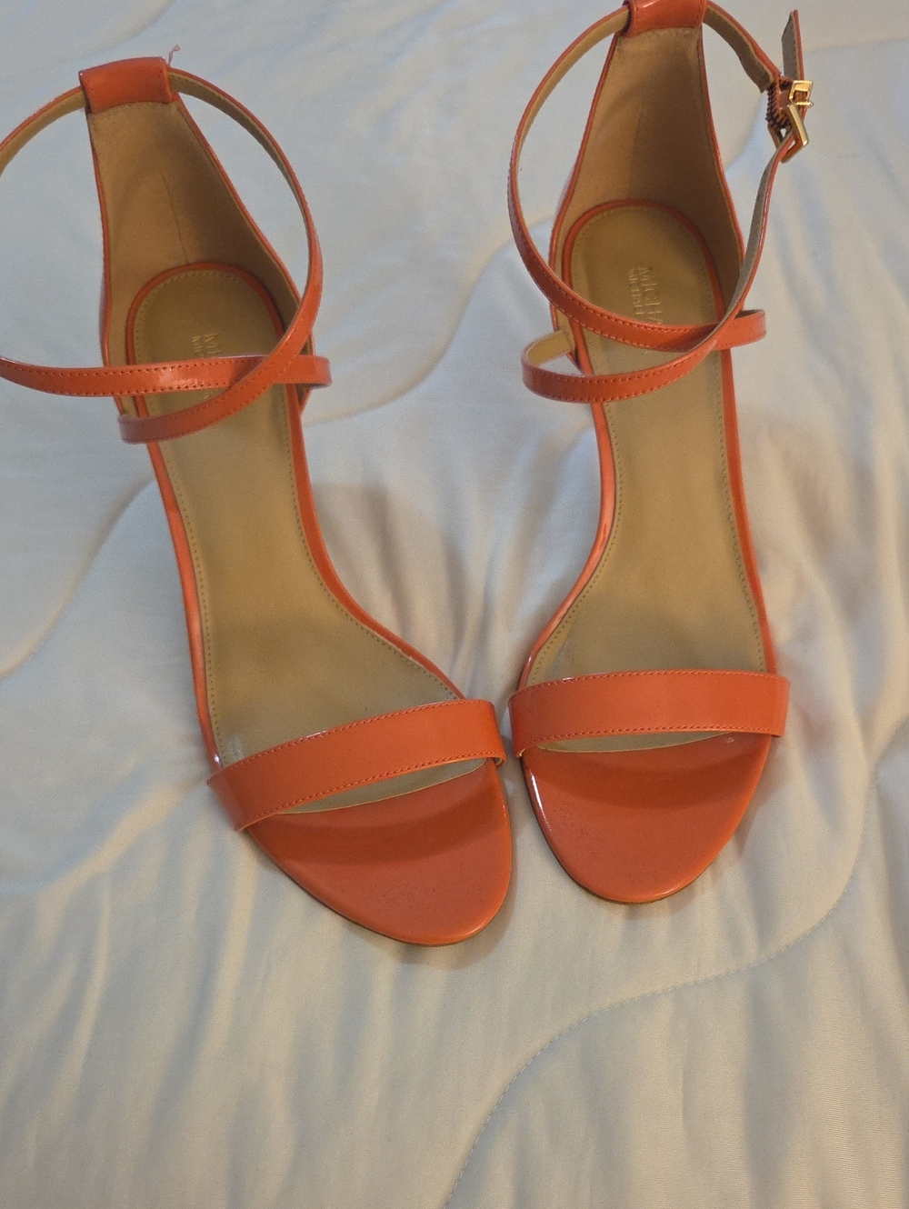 Women’s Orange Ankle-Strap Open-Toe Heels